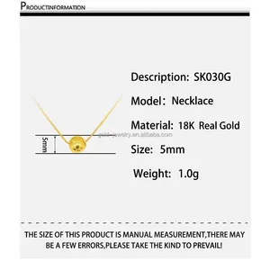 Mulino a sfere Oro Collana Pendente 18K Oro Reale Del Pendente Lunghe Catene Dei Monili Delle Donne 18k Collana di Gioielli In Oro