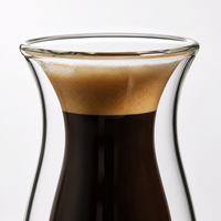 Tasses en verre borosilicate à double paroi avec poignée, isolées, résistantes à la chaleur et anti-brûlure, pour café et lait, 80/150/250/350/450 ml