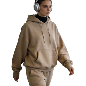 Sudadera con Capucha Minimalista de Corte Holgado, Felpa Gruesa de 360 g/m², Personalizable con Logotipo, de Bajo Costo, para Ropa Urbana - Product Image 1