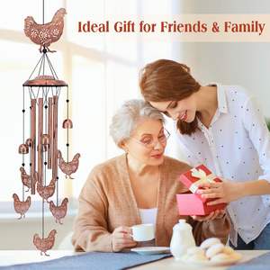 Chiavistello eolico regali giraffa all'aperto per donne/uomini/mamma/moglie/nonna regali di compleanno regalo commemorativo in metallo WindChime - Product Image 4