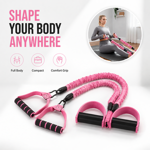 Bande de résistance portable pour entraînement complet du corps avec pédales et poignées en mousse pour l'entraînement <span class=keywords><strong>musculaire</strong></span> - Product Image 2