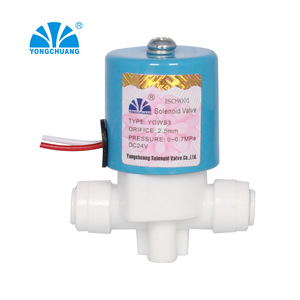 Yongchuang YCWS3 Plastic Solenoid Valve 2.5mm Orifice DC24V For Water Purifier RO System - Product Image 1