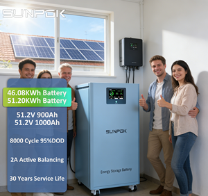 SUNPOK Batería LiFePO4 de 50kWh 48V 1000Ah, 10000 Ciclos, Sistema de Almacenamiento de Energía Solar para el Hogar, Comunicación CAN RS485 - Product Image 1