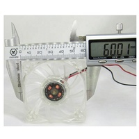 Ventilateur à refroidissement Axial Transparent avec lumière 6010 cc, en plastique, 60x60x10mm, 12V/24V