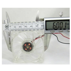 Ventilateur à refroidissement Axial Transparent avec lumière 6010 cc, en plastique, 60x60x10mm, 12V/24V - Product Image 3
