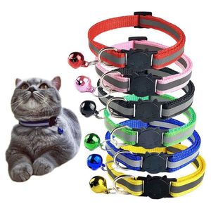 Wholesale Custom Multi Pattern Printing Nylon Adjustable Breakaway Reflective Puppy Dog Cat Collar With Bell