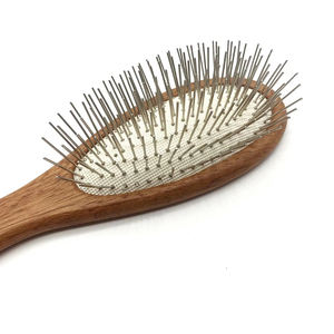 अतिरिक्त लंबे पिन स्टेनलेस स्टील पालतू ब्रश कुत्तों और बिल्लियों के लिए नए टिकाऊ लकड़ी के स्लम्कर ग्रोमिंग उपकरण - Product Image 5