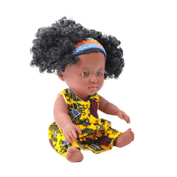 Nouvelle conception personnalisée en plastique PVC souple peau de café foncé 10 pouces Mini poupée d'amour pour enfants fille africaine jouet Tusalmo marque CE