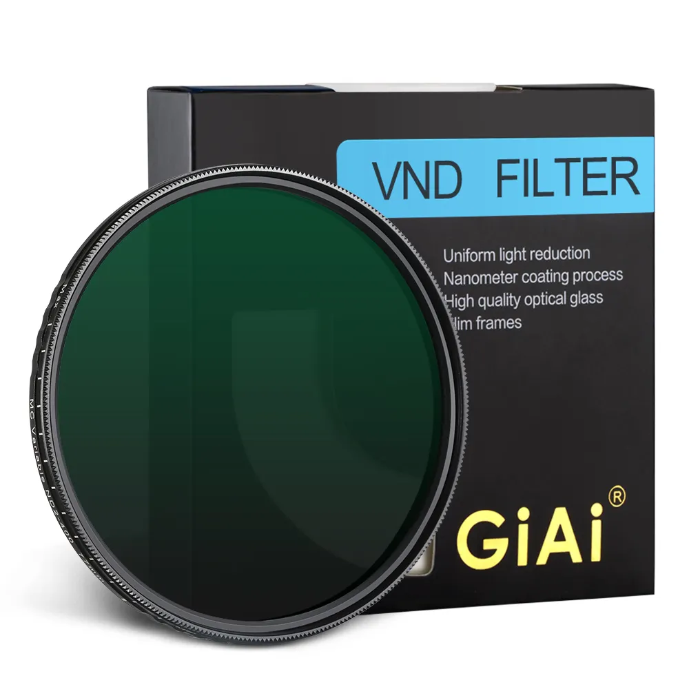 GiAi OEM VND 67-82mm Filtre ND Filtro de ND2-400 variable 67mm 72mm 77mm 82mm para Sony Nikon Cannon