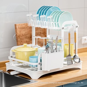 <span class=keywords><strong>Escurridor</strong></span> <span class=keywords><strong>de</strong></span> <span class=keywords><strong>Platos</strong></span> Compacto para Cocina con Bandeja <span class=keywords><strong>de</strong></span> Drenaje, Organizador Delgado para Encimera, Almacenamiento para <span class=keywords><strong>Armario</strong></span> del Hogar - Product Image 4