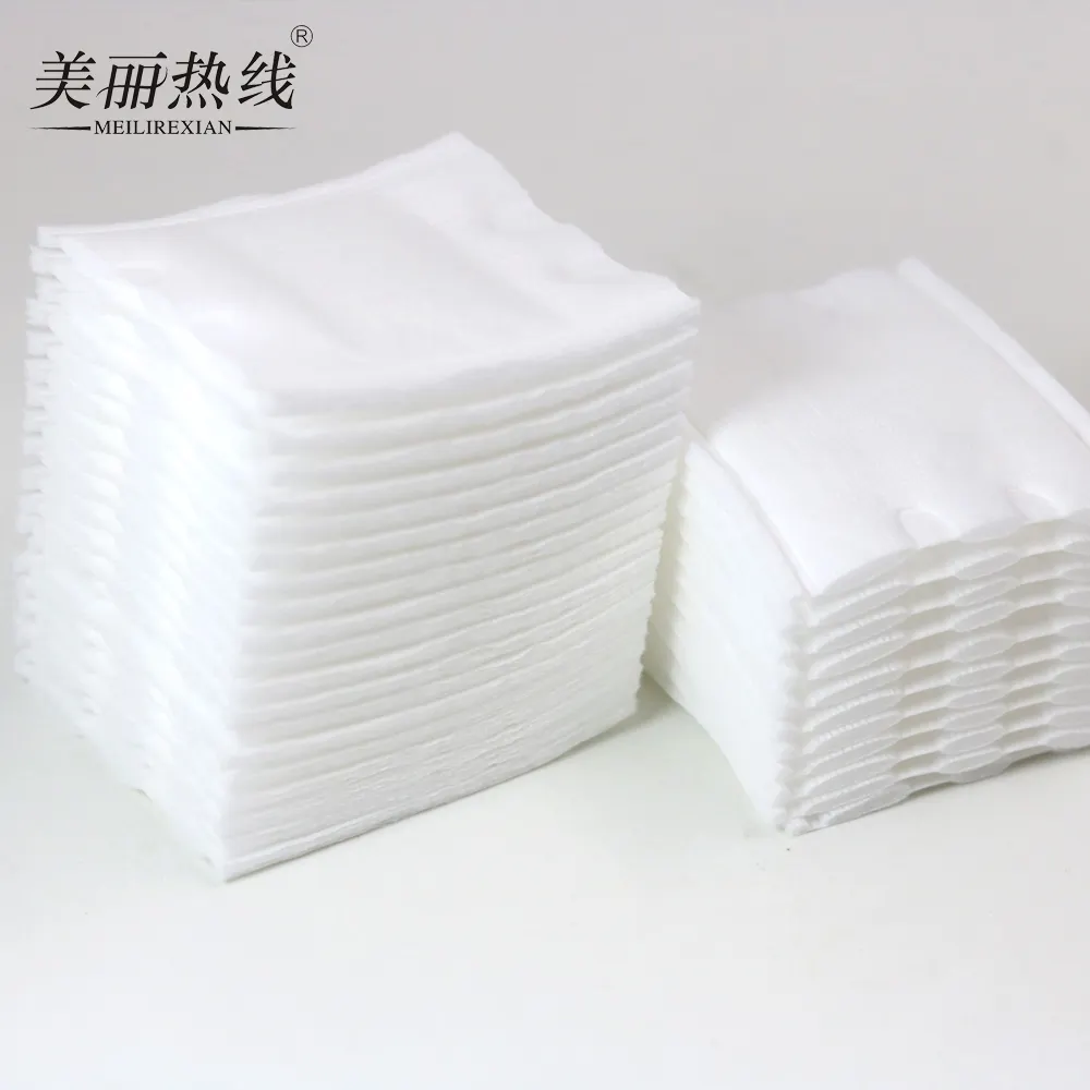 Almohadillas de algodón absorbentes, desmaquillante cosmético de algodón puro rectangular desechable de gran capacidad