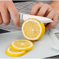 Jeu de 4 mini couteaux de camping portables Planche à découper rectangulaire en silicone et plastique pour hacher et cuisiner