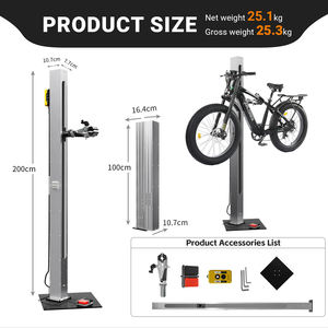 Support de réparation de vélo électrique pliable motorisé, hauteur réglable de 100 à 200 cm, 360° °   Support de travail pour vélo électrique rotatif anti-rayures - Product Image 2