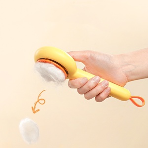 Peine de masaje para mascotas con diseño de pato amarillo y gato de dibujos animados, elimina el pelo suelto con un solo clic, para perros y gatos - Product Image 3