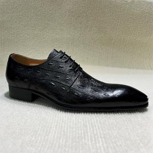 Luxurious men's designer <b>autumn</b> wedding Oxford style groom's casual dress shoes, pointed toe with anti-slip closure - Product Image 5