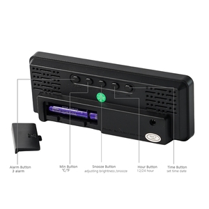 Reloj Despertador LED <span class=keywords><strong>de</strong></span> Alta Calidad con Espejo, Elegante Calendario para Dormitorio, Movimiento Electrónico, Función <span class=keywords><strong>de</strong></span> Repetición, Reloj Digital <span class=keywords><strong>de</strong></span> Escritorio - Product Image 4