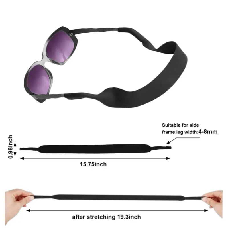 Custom Pattern Floating Sunglasses Straps Floating Eyewear Retainer Eyewear Holder Neoprene Eyeglass Strap for Sports