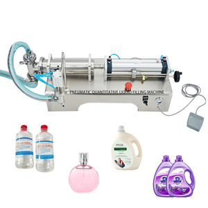 เครื่องบรรจุแบบกึ่งอัตโนมัติชนิดลูกสูบลมสำหรับของเหลวข้นหนืด เช่น น้ำยาฆ่าเชื้อ นม น้ำผลไม้ เบียร์ น้ำมัน น้ำหอม น้ำผึ้ง พร้อมอุปกรณ์ครบชุด - Product Image 2
