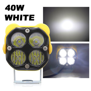 LELANPU - Proyector LED Auxiliar para Motocicleta, 4 Lentes, 40 W, Sumergible, 12 V, 24 V, Chip CSP, Luz Antiniebla Amarilla y Blanca - Product Image 1