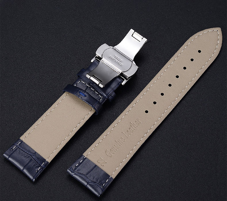 Lionorm Business Custom Quartz Watch Bands Waterproof & Sweat-Resistant Luxury Leather Strap with butterfly Clasp Band Brown