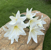 Realistische 9-Köpfige Seiden-Lilien für Abschlussfeier, Hochzeit, Wohnzimmerdekoration, Kunstblumen-Bogen und Blumenarrangements