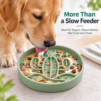 Gamelle interactive anti-glouton en silicone pour chien et chat, tapis de léchage d'enrichissement pour animaux, puzzle interactif, écologique, durable, qualité alimentaire