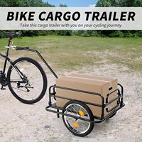 Remorque de vélo pliable en alliage d'aluminium grande capacité avec crochets universels et réflecteurs pour usage domestique