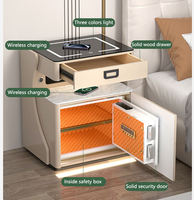 Nouvelle table de chevet moderne en forme de robot, de haute qualité, intelligente, sécurisée, multifonctionnelle, luxueuse, en bois, avec éclairage LED sans fil