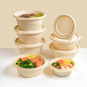 使い捨て電子レンジで安全なPLA生分解性コーンスターチ食品容器ランチミール弁当箱スープボウルコンパートメント付き - Product Image 3
