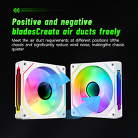 Ventilador Silencioso para Caja de PC de 120 mm, 6-30 dBA, Bajo Ruido, 40000 h de Vida Útil, 5 V ARGB PWM, 4 Pines, Rodamiento Hidráulico, Ventilador de Refrigeración para Ordenador
