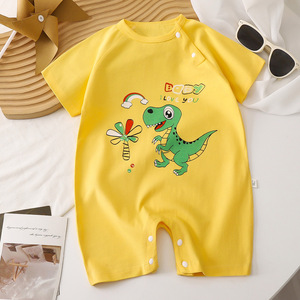 <span class=keywords><strong>Combinaison</strong></span> pour bébé 100% coton à manches courtes avec fermeture à pression, douce, pour nouveau-nés, garçons et filles, imprimé de dessins animés, <span class=keywords><strong>combinaison</strong></span> d'été pour nouveau-nés - Product Image 2