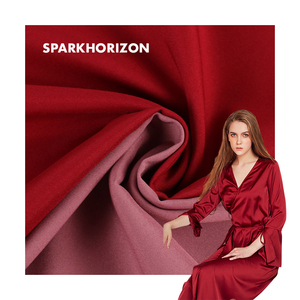 Bán buôn 97% polyester 3% spandex 80 + Màu sắc 90gsm đầy đủ ngu si đần độn căng Đồng bằng satin giả vải lụa cho Ăn mặc - Product Image 2