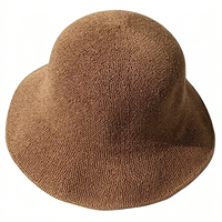 Chapeau Bob Femme en Coton et Lin, Tricoté en Fil Doux, Uni, Pliable, Respirant, avec Bandeau Anti-Transpiration Ajustable, Style Pêcheur