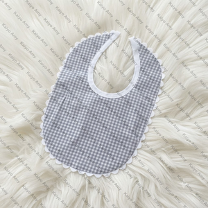 Babykleidung Gewebter Rosa Gingham Windelüberzug für Kleinkind-Mädchen Passender Baby-Lätzchen und Spucktuch mit <span class=keywords><strong>Tiac</strong></span>-Rac - Product Image 6