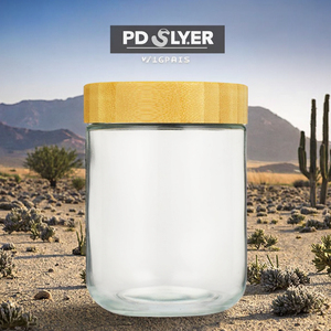 <span class=keywords><strong>Maoya</strong></span> Vente en gros – Bocal en verre scellé à chaud de 10oz, 16oz, 25oz avec couvercle à vis en bambou pour fruits secs, bonbons, biscuits, yaourts - Product Image 3