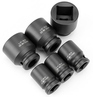 Jeu de douilles à chocs carrées V-strong OEM de qualité industrielle, chromées et phosphatées noires, avec tailles de prise de 1/4 po à 1 1/2 po