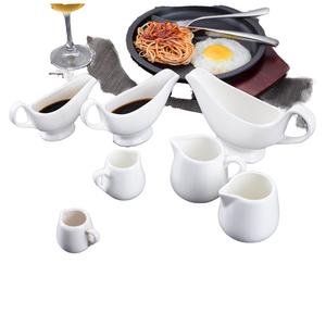 Jarra de Leche o Café de Porcelana de Diseño Moderno y Creativo, con Asa, Portátil, Color Blanco Puro, Vajilla Especializada para Restaurante, Salsera - Product Image 4