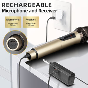 Nuevo Micrófono Inalámbrico UHF Profesional Recargable W102, Micrófono de Mano de Metal, Cancelación de Ruido, Ligero, 160 Pies de Alcance - Product Image 2