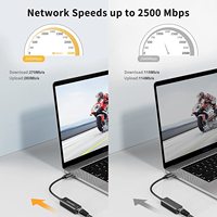 Adaptador Ethernet USB C a 2.5G de CableCreation, Tarjeta de Red LAN Tipo C a RJ45 de 2.5Gbps, Compatible con Thunderbolt 3/4