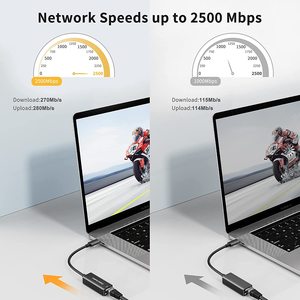 การสร้างสายเคเบิล USB C ถึง2.5G Ethernet Adapter, Type C TO RJ45 2.5Gbps การ์ดเครือข่าย LAN, Thunderbolt 3/4เข้ากันได้ - Product Image 3