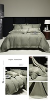 Ensemble de housse de couette de luxe pour hôtel, 4 pièces, vert forêt, satin jacquard, 50 fils, double épaisseur, coton à fibres longues, certifié OEKO-TEX