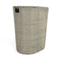 Lot de 9 paniers à linge ovales en rotin PE tissé avec couvercle en métal pour salle de bain Vente en gros personnalisé Extra Large