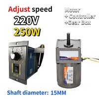 Motorreductor de CA PLC de 250W, 5-470 RPM, 220V, con controlador de velocidad variable reversible, al por mayor