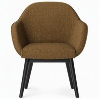 Fauteuil moderne nordique en tissu beige avec mousse injectée, idéal pour les bureaux, les salles d'attente et les projets de réception (chaises visiteurs)