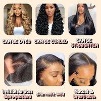Perruque Body Wave pas chère en cheveux humains, Lace Front, Cheveux Brésiliens, Perruque complète 360 en cheveux humains, Perruques frontales HD 13x4 pour femmes noires
