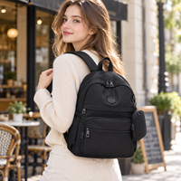 Sac à dos pour femmes, léger, en nylon, multi-compartiments, rangement frontal, sac à dos pour femmes, OEM ODM, vente en gros, 10 pièces, fourniture d'usine