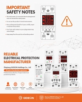 Dispositif de protection de tension et de courant numérique monophasé 63A de qualité industrielle, monté sur rail, en matériau PC, avec affichage numérique pour usage domestique et TV