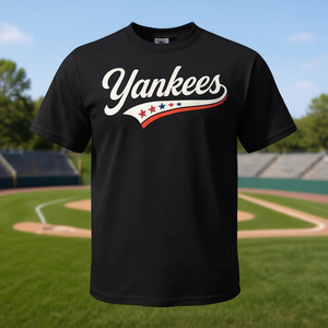 Camiseta estilo vintage de los Yankees, color negro, ropa informal para hombre - Product Image 3