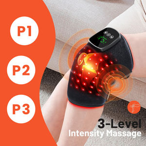 ワイヤレス660nm & 850nm赤い光治療膝ブレースラップ充電式振動赤い光治療装置膝マッサージ - Product Image 3