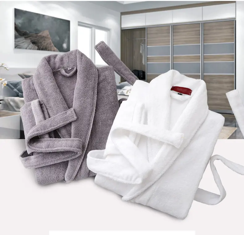 Handtuch Terry Bademantel 100% Baumwolle Bademantel Soft Ventilation Schlaf mantel Casual Hotel Bademantel
